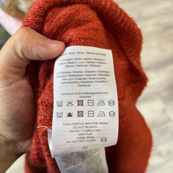 Vero Moda Orange Ribbed Crew Neck Sweater - Picture 6 of 7